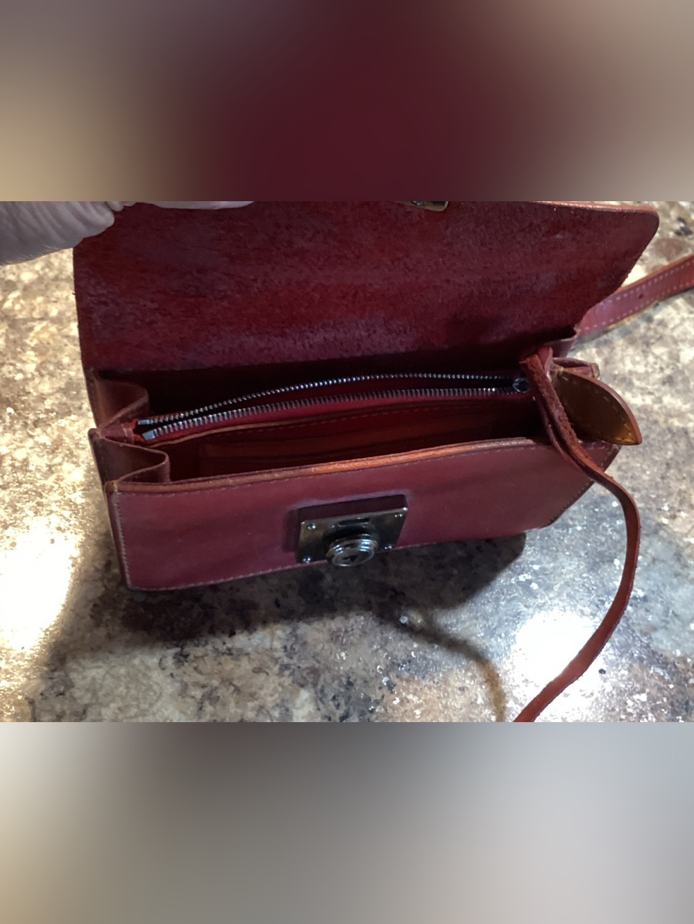 Vintage Dooney & Bourke Italy Mini Double Gusset Belt Bag Natural Wear - Picture 5 of 13